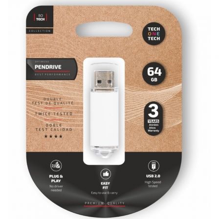 Tech One Tech Pendrive TEC3007-64 64GB Blanco Tech One Tech Pendrive TEC3007-64 64GB Blanco